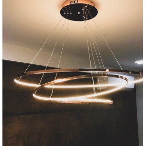 PENDENTE STILETO 80/60/40CM 39W LED 3000K COR COBRE ROSE