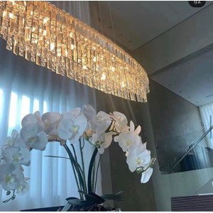 PENDENTE CRISTAL RETANGULAR OVAL 1,20M DE COMRIMENTO 11XG9