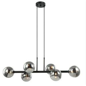 PENDENTE NELLY PRETO 95M DE COMPRIMENTO C/6 ESFERAS FUMÊ